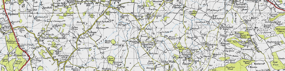 Old map of Pidney in 1945