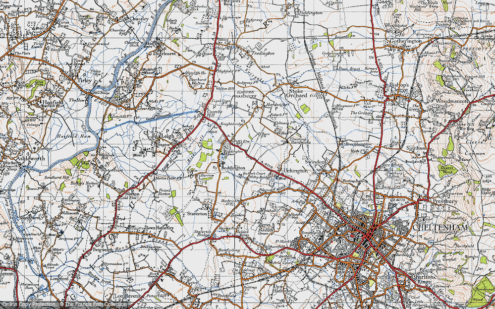 Old Map of Piff's Elm, 1946 in 1946