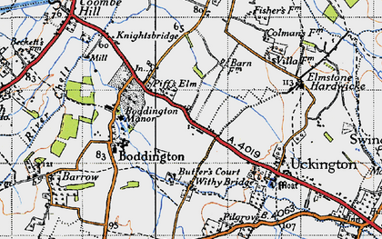 Old map of Piff's Elm in 1946