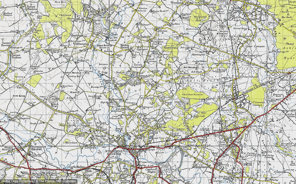 Old Map of Pig Oak, 1940 in 1940