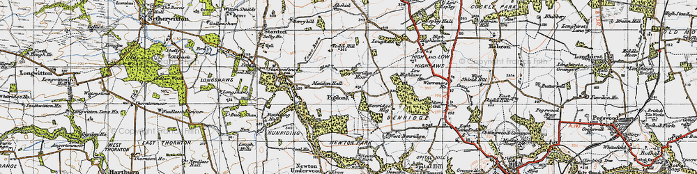 Old map of Abshields in 1947