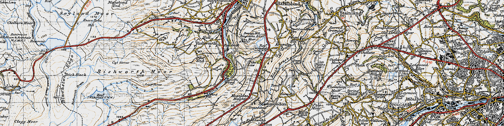 Old map of Moselden Height in 1947