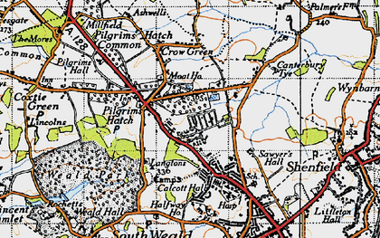 Old map of Pilgrims Hatch in 1946