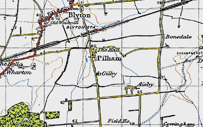 Old map of Pilham in 1947