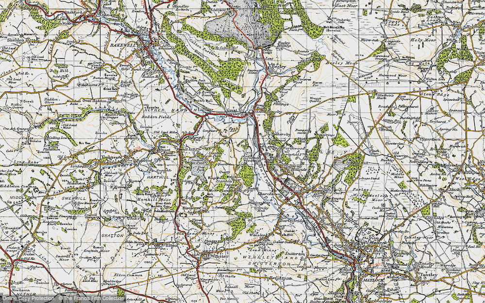 Old Map of Historic Map covering Stanton Woodhouse in 1947
