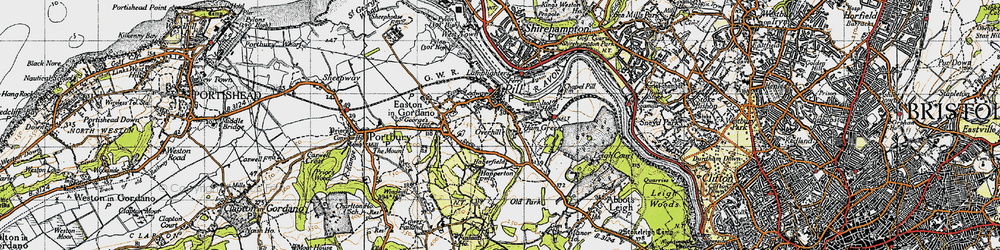 Old map of Pill in 1946