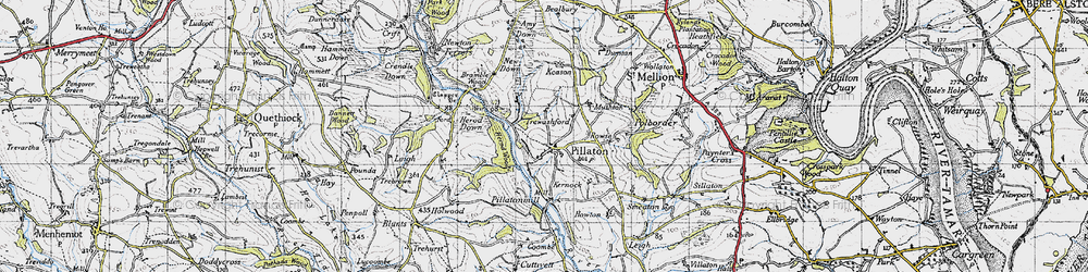 Old map of Pillaton in 1946