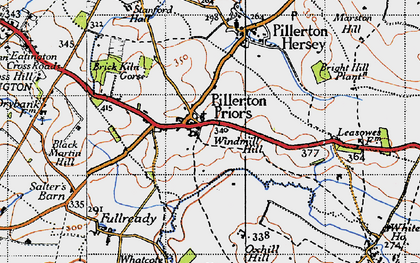 Old map of Pillerton Priors in 1946