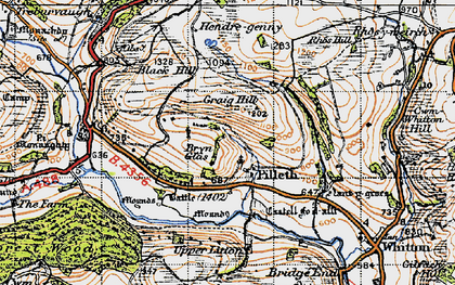 Old map of Pilleth in 1947