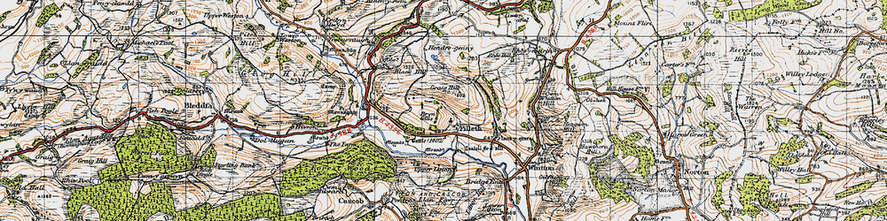 Old map of Pilleth in 1947
