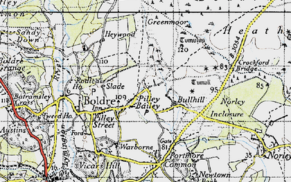 Old map of Pilley Bailey in 1945
