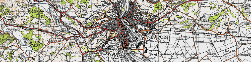 Old map of Pillgwenlly in 1946