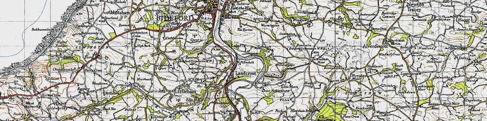 Old map of Pillmouth in 1946