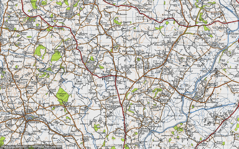 Old Map of Pillows Green, 1947 in 1947