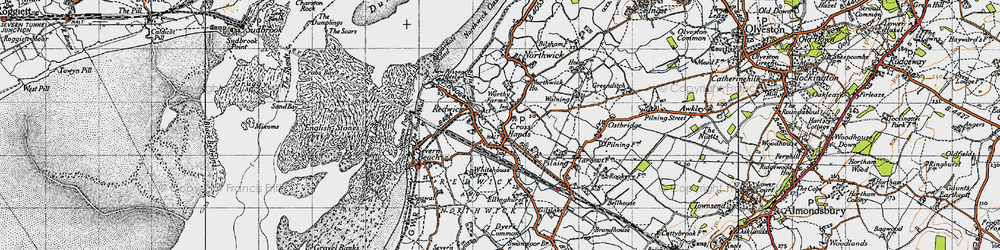 Old map of Pilning in 1946