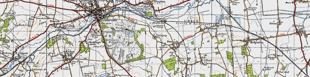 Old map of Pilsgate in 1946