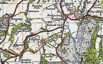 Old map of Pilsley in 1947