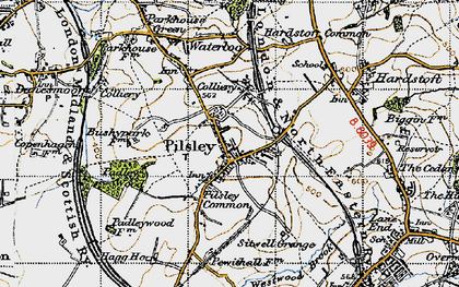 Old map of Pilsley in 1947