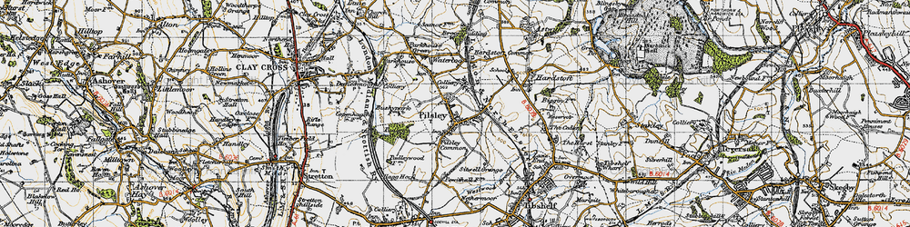 Old map of Pilsley in 1947