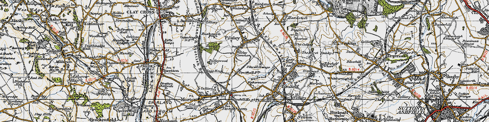 Old map of Pilsley Green in 1947