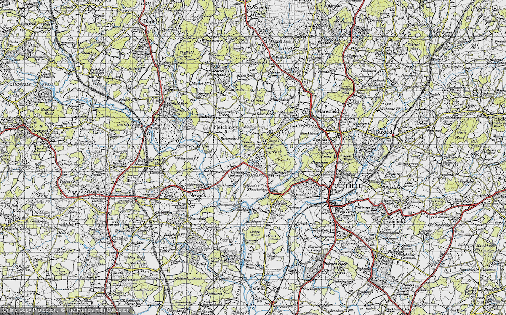 Old Map of Piltdown, 1940 in 1940