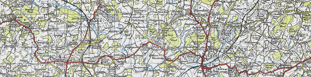 Old map of Piltdown in 1940