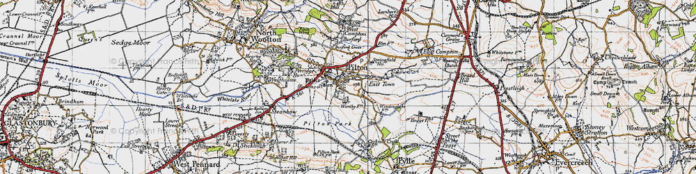 Old map of Pilton in 1946