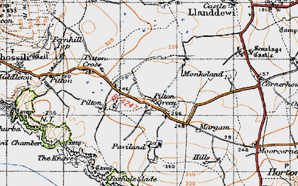 Old map of Pilton Green in 1946