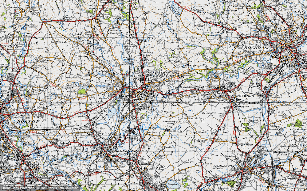 Old Map of Pimhole, 1947 in 1947