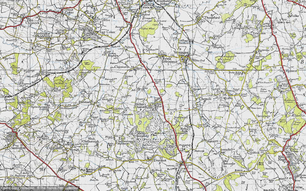 Old Map of Pimperne, 1945 in 1945