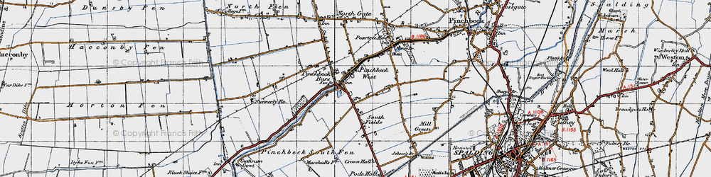Old map of Pinchbeck West in 1946