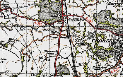 Old map of Pincock in 1947