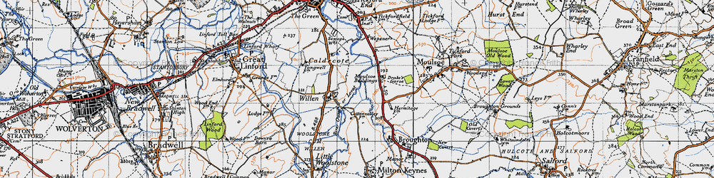 Old map of Pineham in 1946