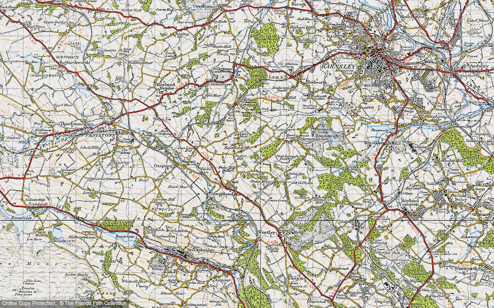 Old Map of Pinfold Hill, 1947 in 1947