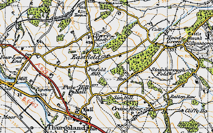 Old map of Pinfold Hill in 1947