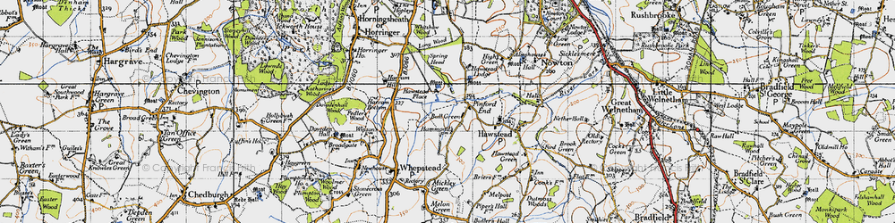 Old map of Pinford End in 1946