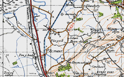 Old map of Pinged in 1946