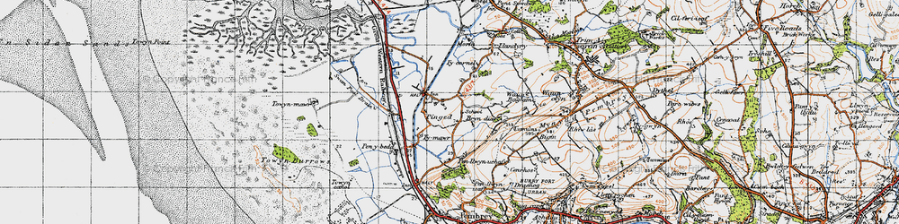 Old map of Pinged in 1946