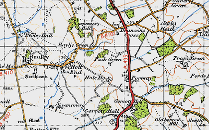 Old map of Pink Green in 1947
