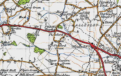 Old map of Pinkett's Booth in 1947