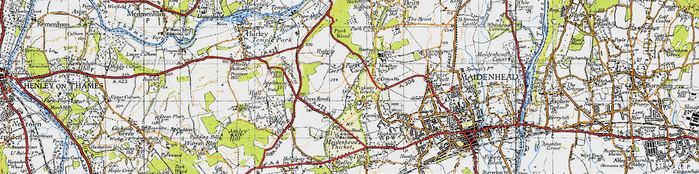 Old map of Pinkneys Green in 1947