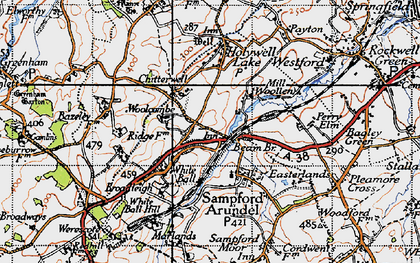 Old map of Pinksmoor in 1946