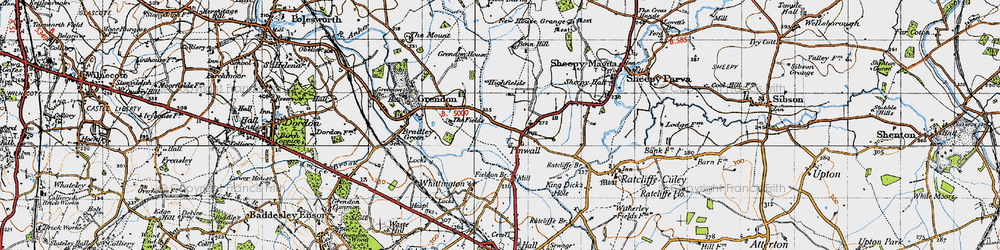 Old map of Pinwall in 1946