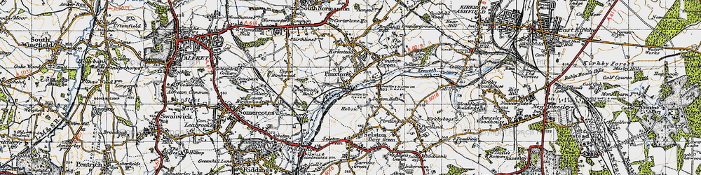 Old map of Pinxton in 1947
