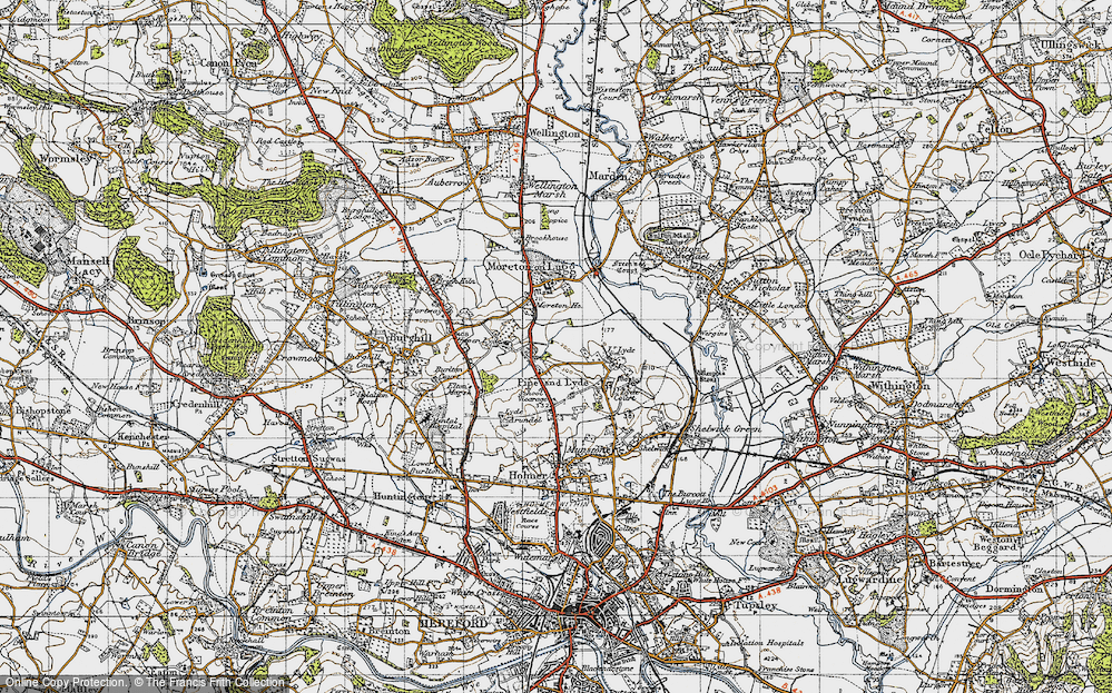 Old Map of Pipe and Lyde, 1947 in 1947
