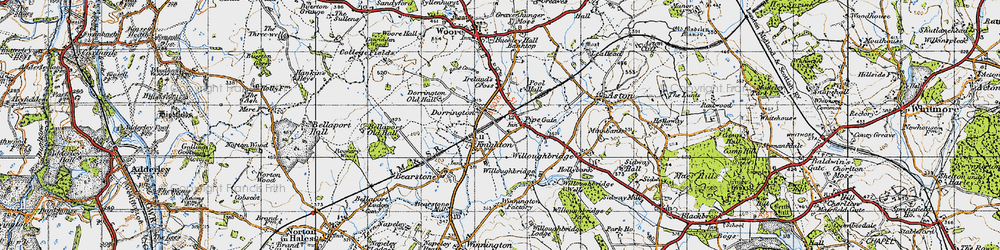 Old map of Willoughbridge in 1946