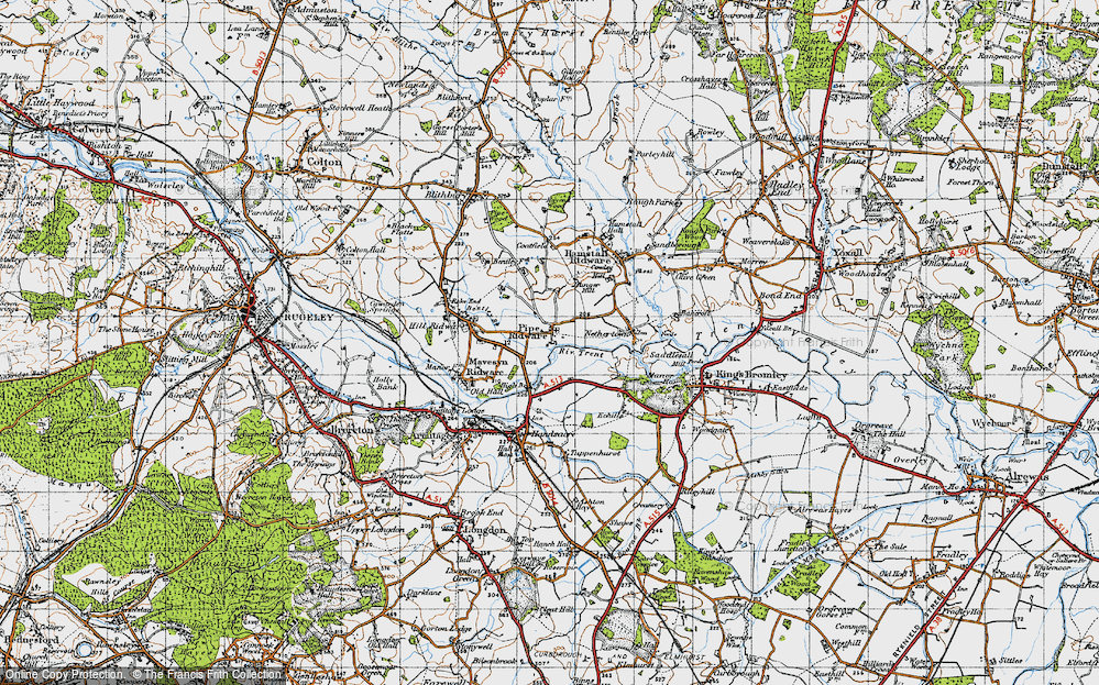 Old Map of Pipe Ridware, 1946 in 1946