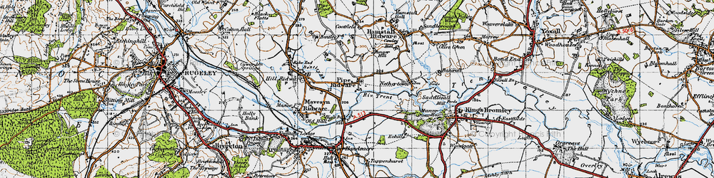 Old map of Pipe Ridware in 1946