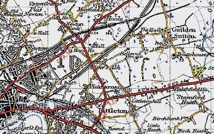 Old map of Piper's Ash in 1947