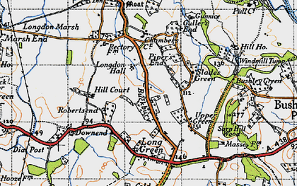 Old map of Piper's End in 1947